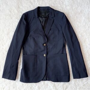 Aritzia Talula Woman Navy Blue Wool Tailored Blazer Jacket US8 Classic Office